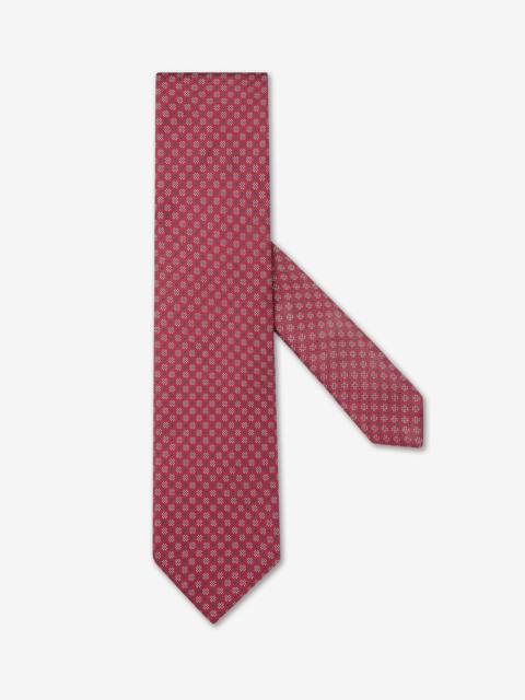 CORNELIANI Burgundy pure silk tie with micro floral pattern