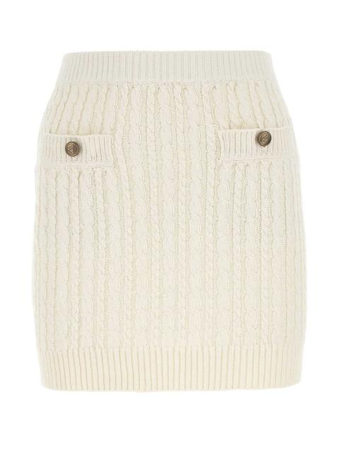 Prada Prada Women Ivory Cotton Blend Mini Skirt
