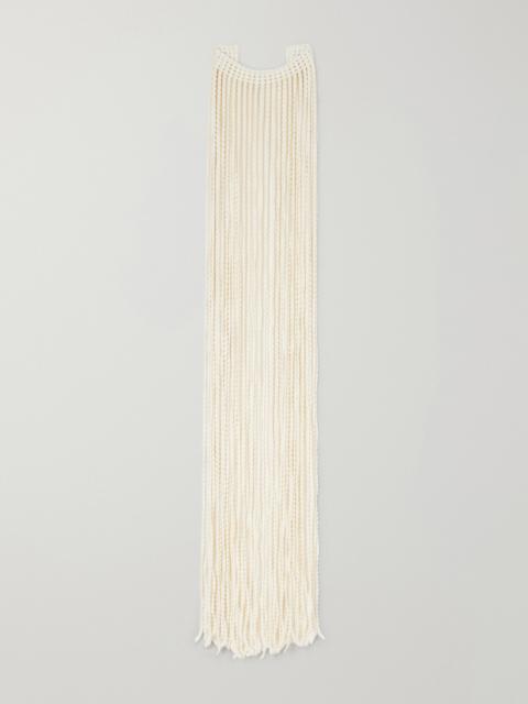 Alaïa Fringed Crocheted Scarf