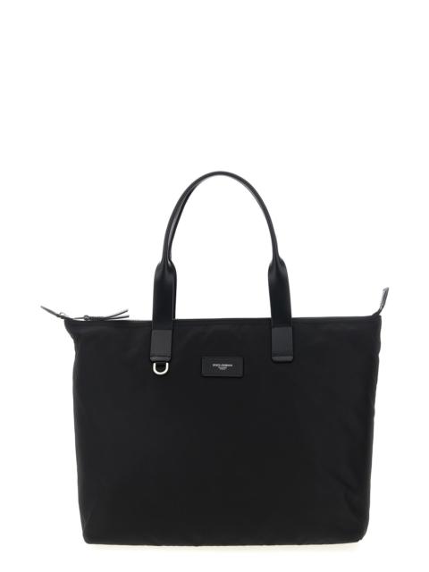 Dolce & Gabbana Media logo patch shopping bag