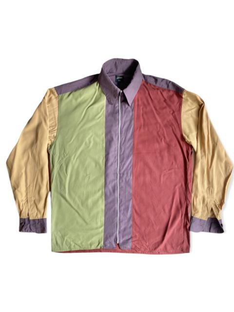 Jean Paul Gaultier JPG Color Block Rayon/Poly Zip Shirt