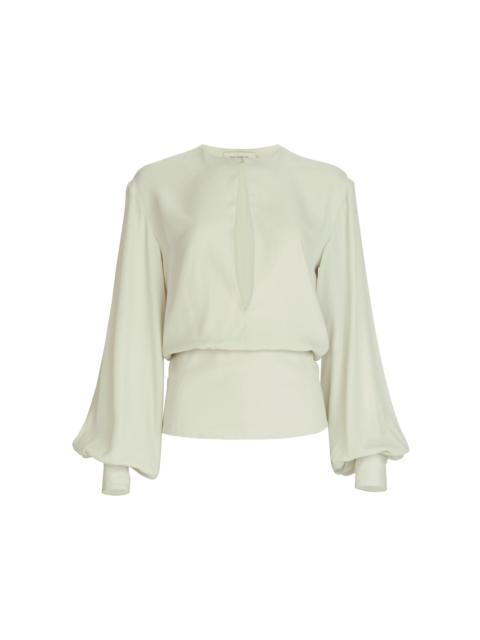 SILVIA TCHERASSI Covilha Silk Top off-white