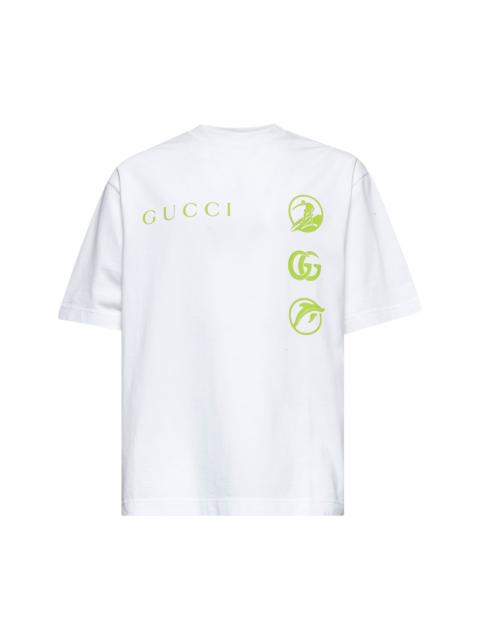 GUCCI Gucci Men White Printed Cotton Jersey T-Shirt