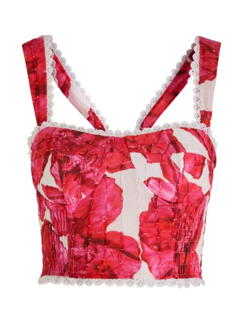 Charo Ruiz Charo Ruiz Ibiza Liv Floral-print Cropped Cotton-blend top
