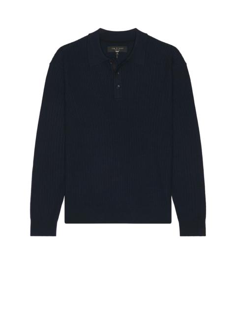 rag & bone Crawford Cashmere Blend Long Sleeve Polo
