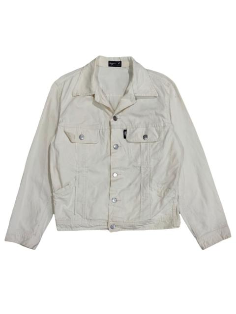 Other Designers Agnes B. - RARE! VTG AGNES B PARIS CREAM DENIM TRUCKER JACKET