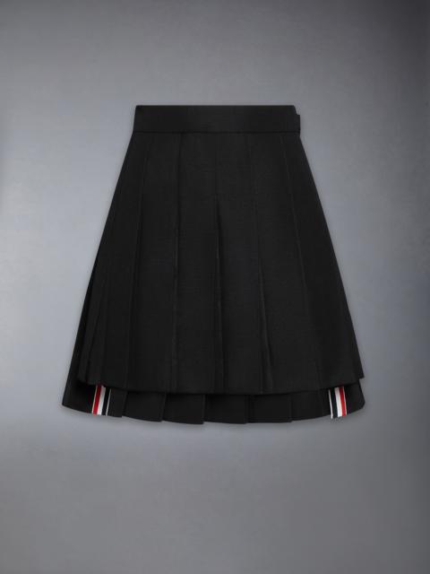 Thom Browne 3-PLY WOOL MOHAIR PLEATED MINI SKIRT