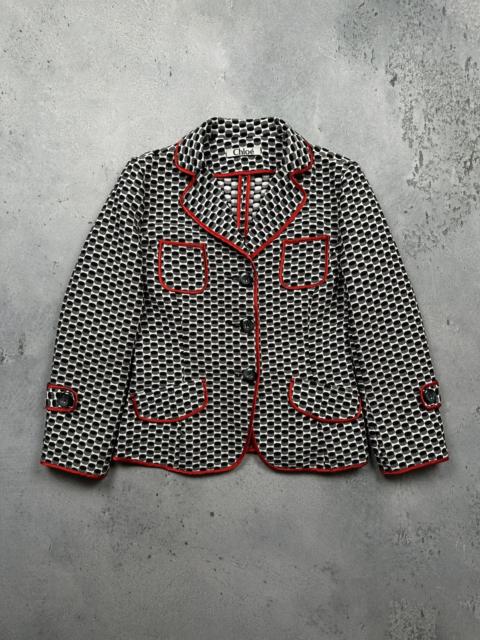 Chloé Archive Chloe Geometric Blazer Silk Blend Vintage Lux 1990s