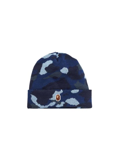 BAPE Logo-Patch Camouflage Beanie 'Blue'