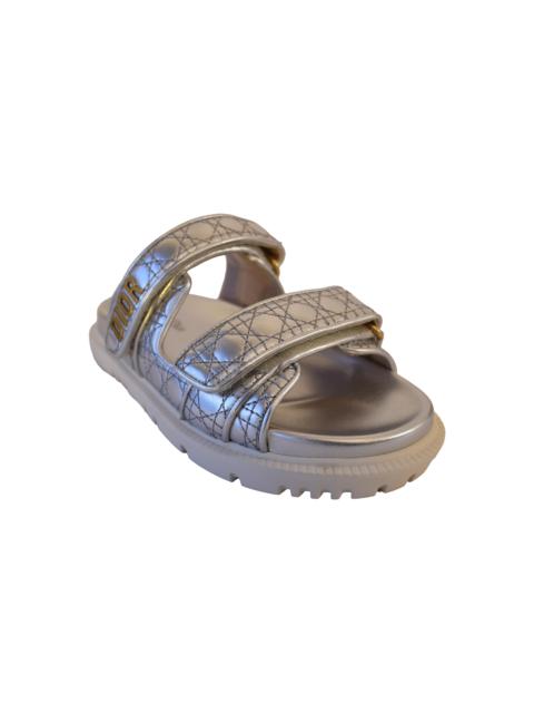 Dior Dior Cannage Laminat Sandals Silver