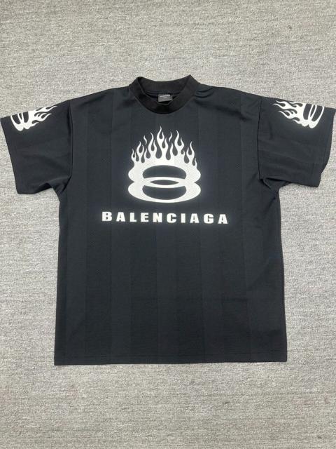 Dior Balenciaga Men's Mesh Unity Flame Logo T-Shirt