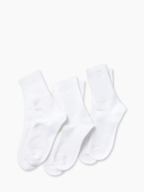 ROTOTO® ROTOTO R1427 ORGANIC DAILY 3-PACK RIBBED CREW SOCKS WHITE