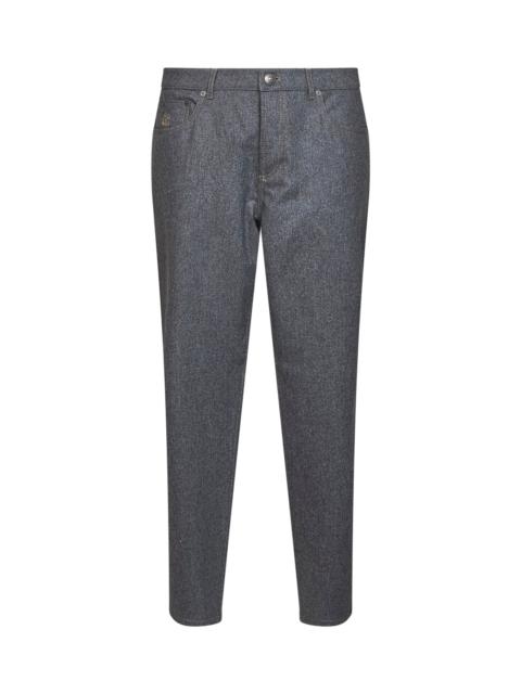 Brunello Cucinelli Brunello Cucinelli Men Medium Grey Virgin Wool Flannel Five-Pocket Trousers