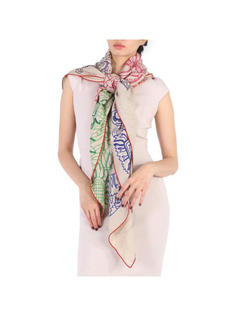 Hermes Exceptionals Embroidered Shawl