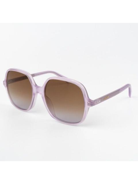 CELINE NEW Celine CL40244U 78F CELINE THIN Opal Lilac Brown Women Geometric Sunglasses