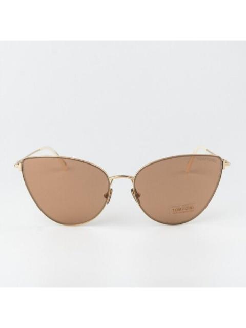 TOM FORD Tom Ford ANAIS-02 Women Sunglasses Gold Brown Mirror Cat Eye FT1005 32G NEW