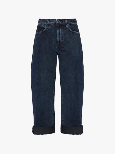 Baggy Bubble barrel-leg high-rise jeans