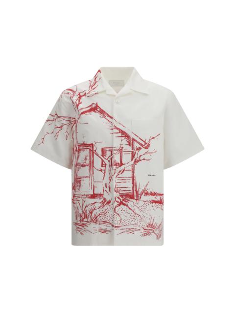 Prada Prada Printed Bowling Shirt With “cabin” Print