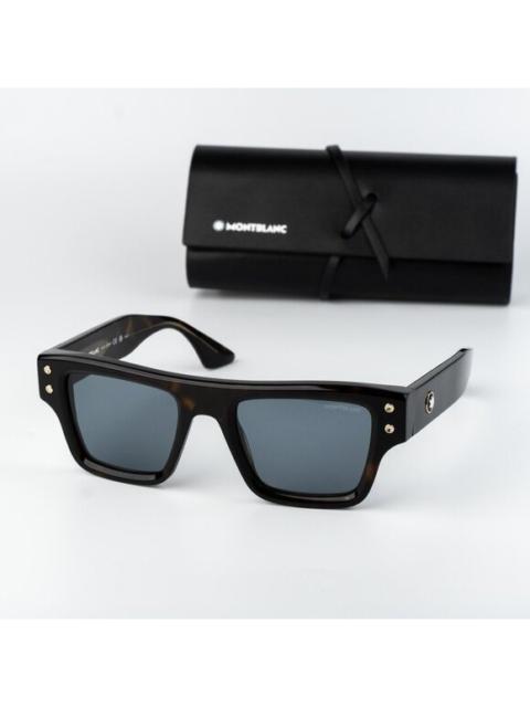 Montblanc Montblanc Men Sunglasses Havana Blue Square MB0253S 002 NEW AUTHENTIC