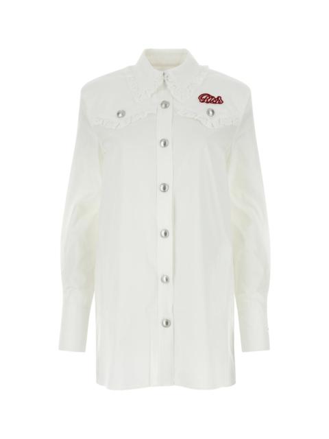 Alessandra Rich White poplin shirt dress