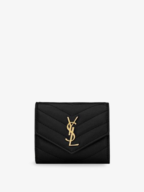 SAINT LAURENT Saint Laurent Quilted Leather Wallet With Cassandre Logo