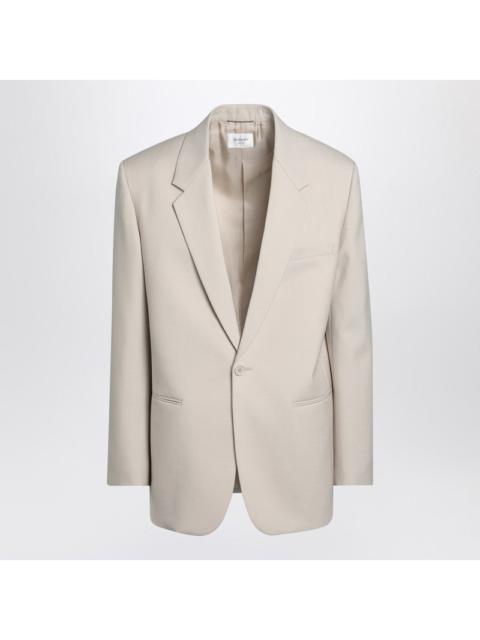 Saint Laurent Light beige single-breasted wool jacket