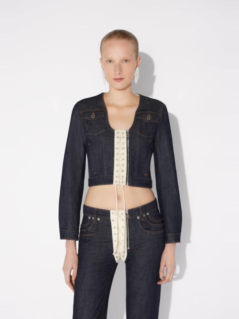 Jean Paul Gaultier THE CONTRASTING LACE-UP DENIM JACKET