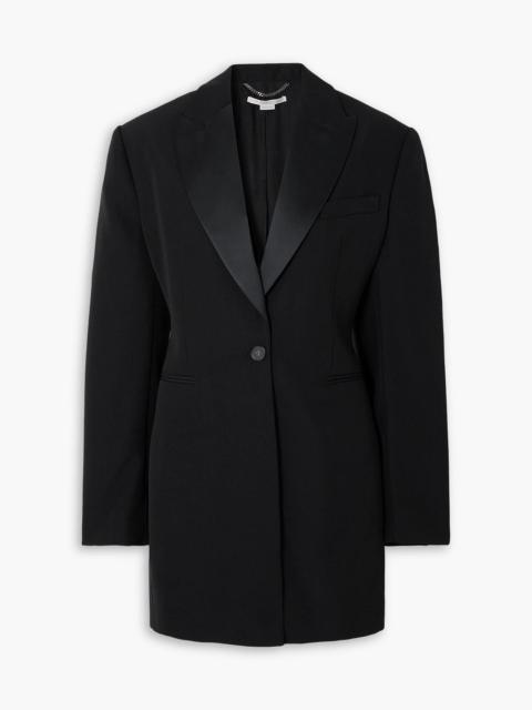 Stella McCartney Satin-trimmed grain de poudre wool mini dress