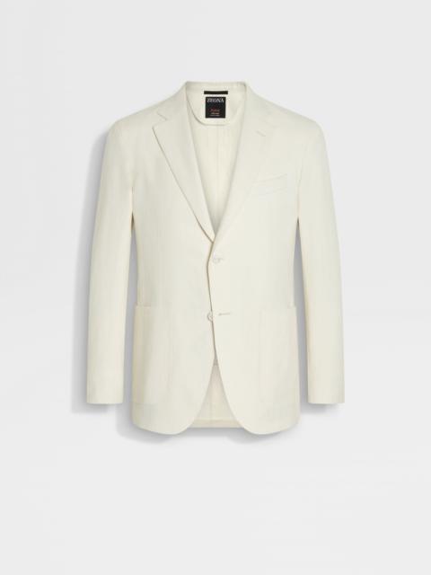 ZEGNA WHITE OASI LINO BLUE FLOWER JACKET