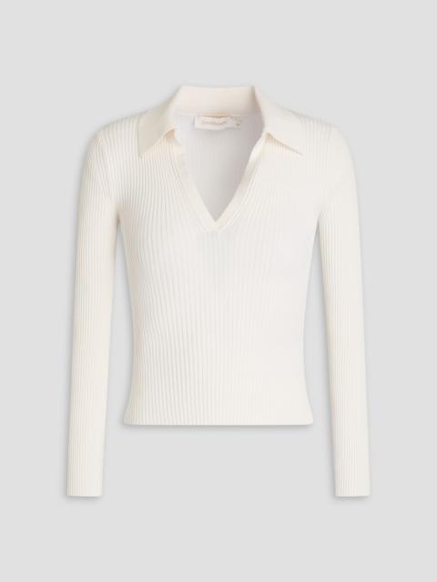 Zimmermann Ribbed-knit polo shirt