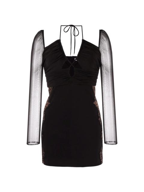 self-portrait cut-out draped dress