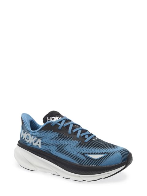 HOKA HOKA Clifton 9 Gore-Tex® Waterproof Running Shoe in Black /Foggy Night at Nordstrom
