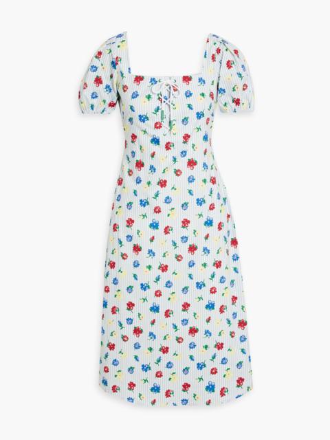 Other Designers Nadia printed cotton-blend poplin dress