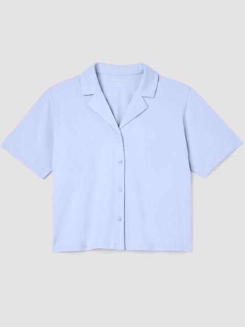 EILEEN FISHER Organic Cotton Interlock Notch Collar Sleep Shirt