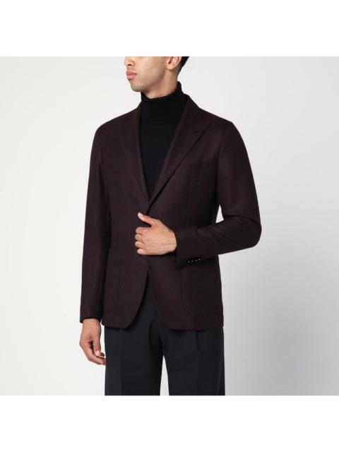 TAGLIATORE - Tagliatore Single-Breasted Jacket With Burgundy Pattern Men