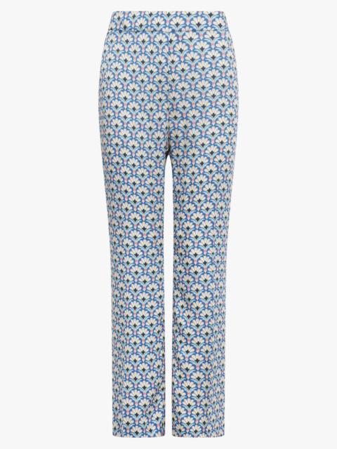 Etro GEOMETRIC FLORAL STRAIGHT LEG PANT | BLUE/MULTI