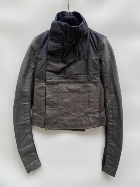 Rick Owens DRKSHDW S/S 2016 RO Drksdw- Denim Waxed Leather Cropped Jacket