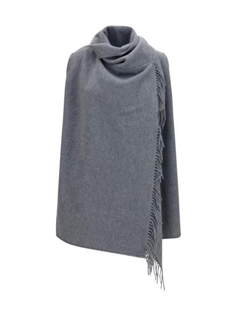 FABIANA FILIPPI Fabiana Filippi High-neck Wool Cape Granito