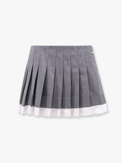 Miu Miu Recycled Silk Pleated Skirt