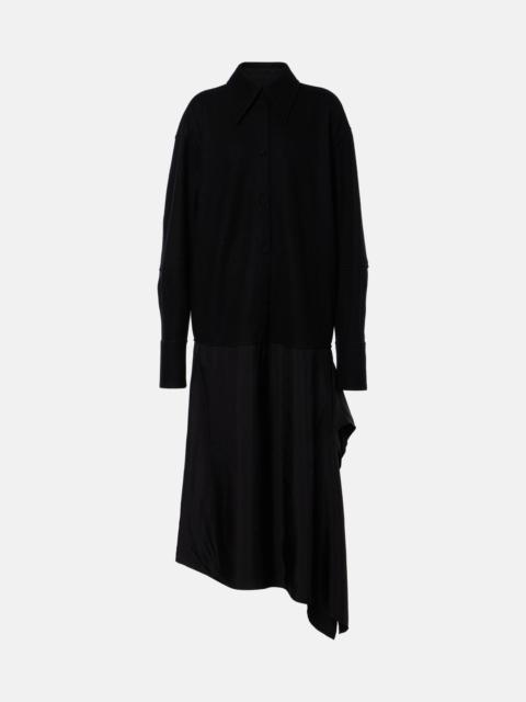 Jil Sander Asymmetric wool-trimmed shirt dress