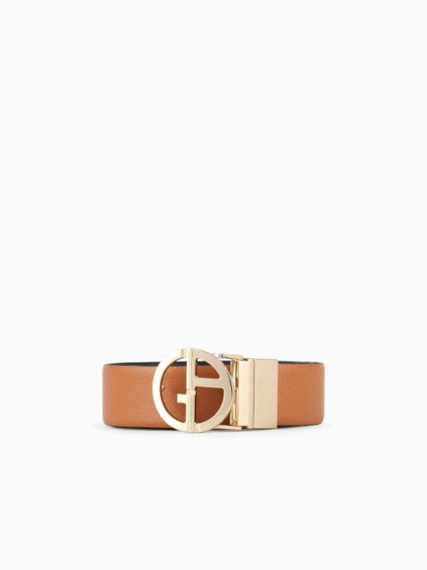 GIORGIO ARMANI Two-toned, reversible leather belt