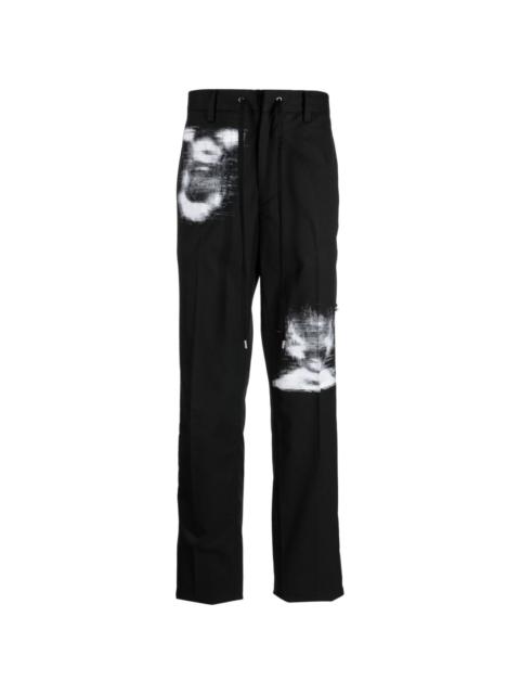 graphic-print drawstring-waist trousers