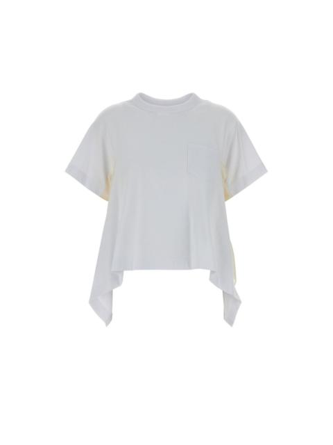 sacai SACAI White Cotton T-Shirt New & Authentic (Women's size:8;)