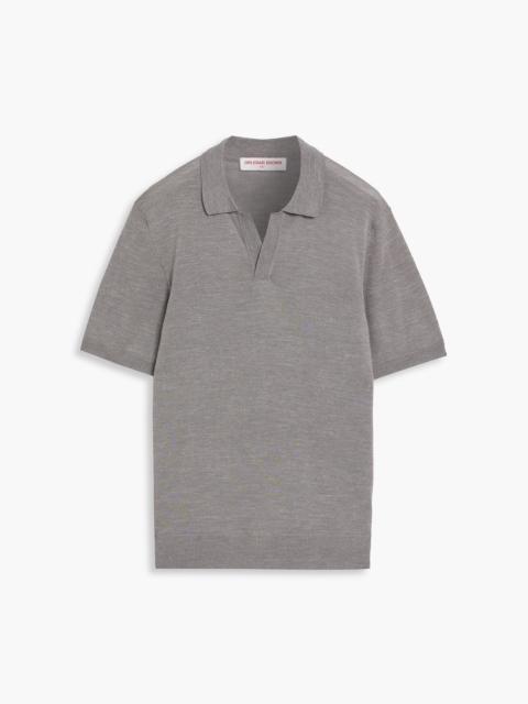 ORLEBAR BROWN Horton merino wool, silk and linen-blend polo shirt