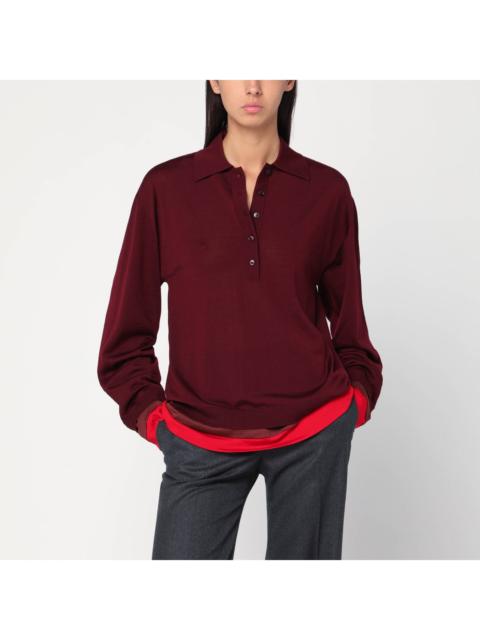 Stella McCartney Stella Mccartney Layered Bordeaux Wool Polo Women