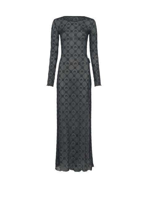 Marine Serre Moonogram Mesh Flock Long Dress