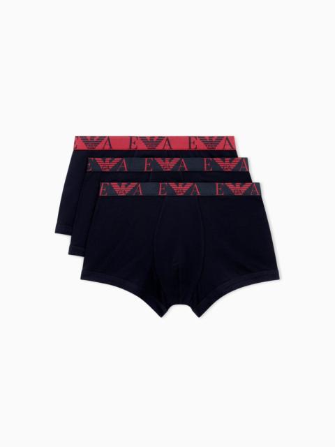 EMPORIO ARMANI THREE-PACK OF BOXER BRIEFS WITH BOLD MONOGRAM LOGO