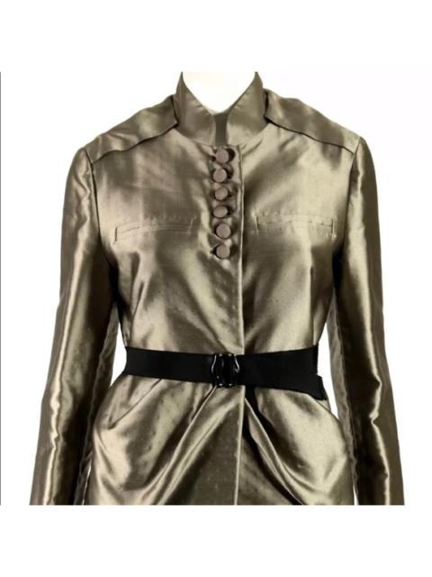 Valentino VALENTINO Metallic Pewter Belted Coat