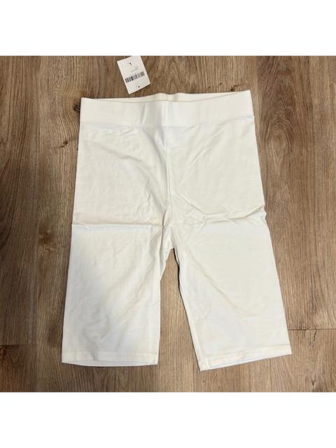 Other Designers Forever 21 White Cotton Long Length Bike Shorts