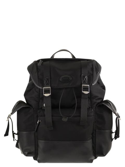Tod's Tod's Men Medium Fabric And Leather Backpack
